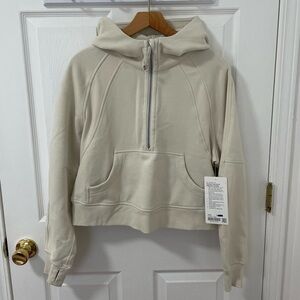 Scuba Oversized Half-Zip Hoodie in Color Bone/Cream